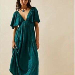 Free People Teal Maxi Dress Sz L